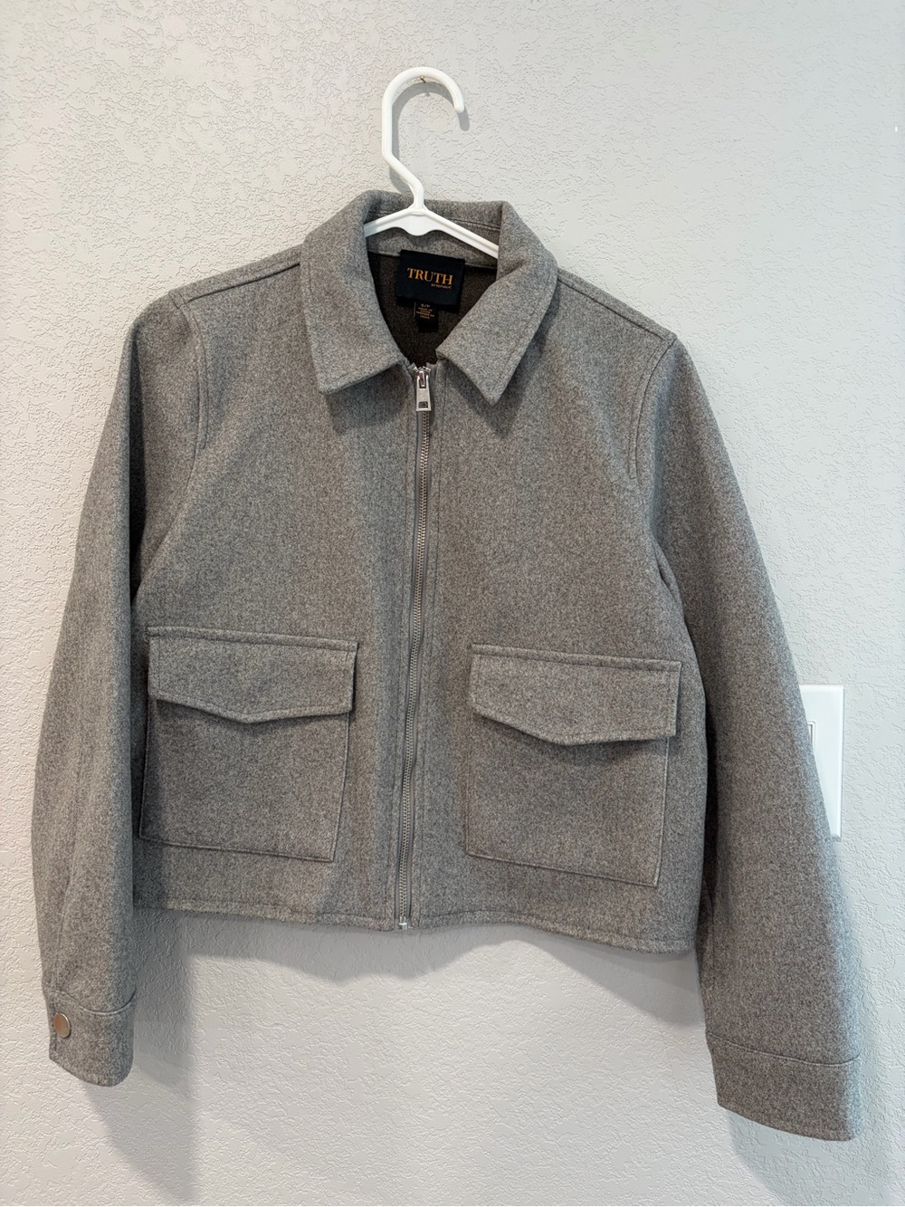 TRUTH Gray Blend Zip-Front Jacket